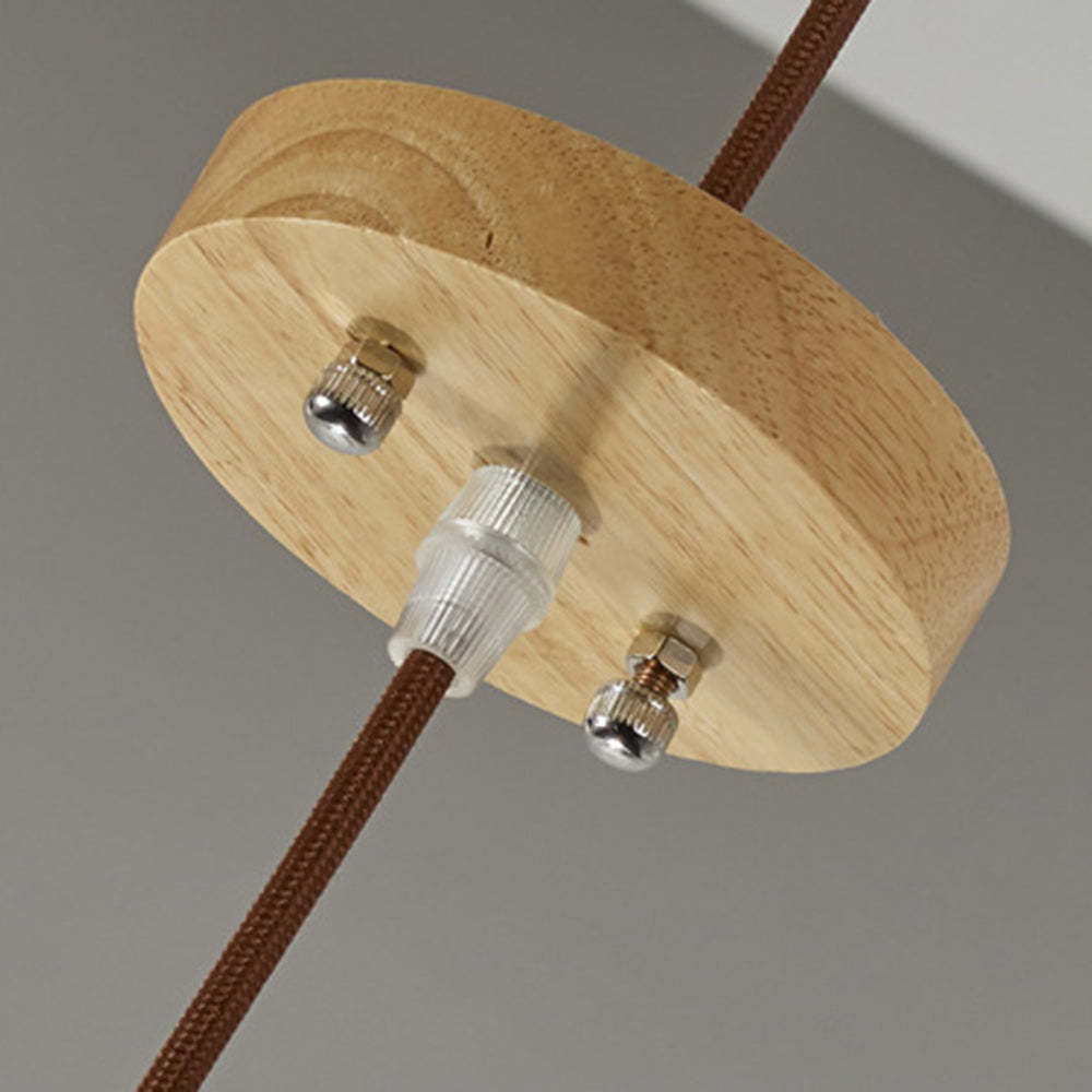 Muto Modern Birdcage Wood Pendant Light - Neutral Decor