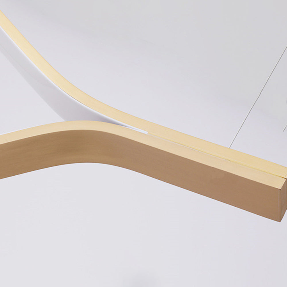 Arisha LED Linear Minimalist Wave Golden Leaf Shaped Pendant Light - Neutral Decor
