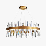 Kristy Modern Crystal Ring Chandelier Black&Gold - Neutral Decor