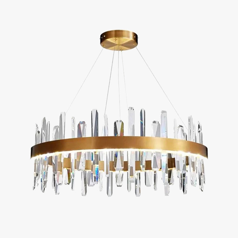 Kristy Modern Crystal Ring Chandelier Black&Gold - Neutral Decor