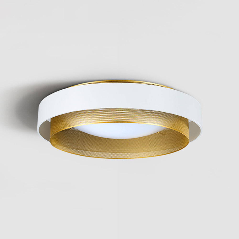 Arisha Modern Ring Metal/Acrylic Flush Mount Ceiling Light, White/Black - Neutral Decor