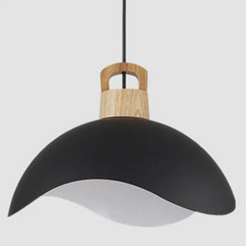 Valentina Colorful Shade Single Pendant Lights, Wood & Metal - Neutral Decor