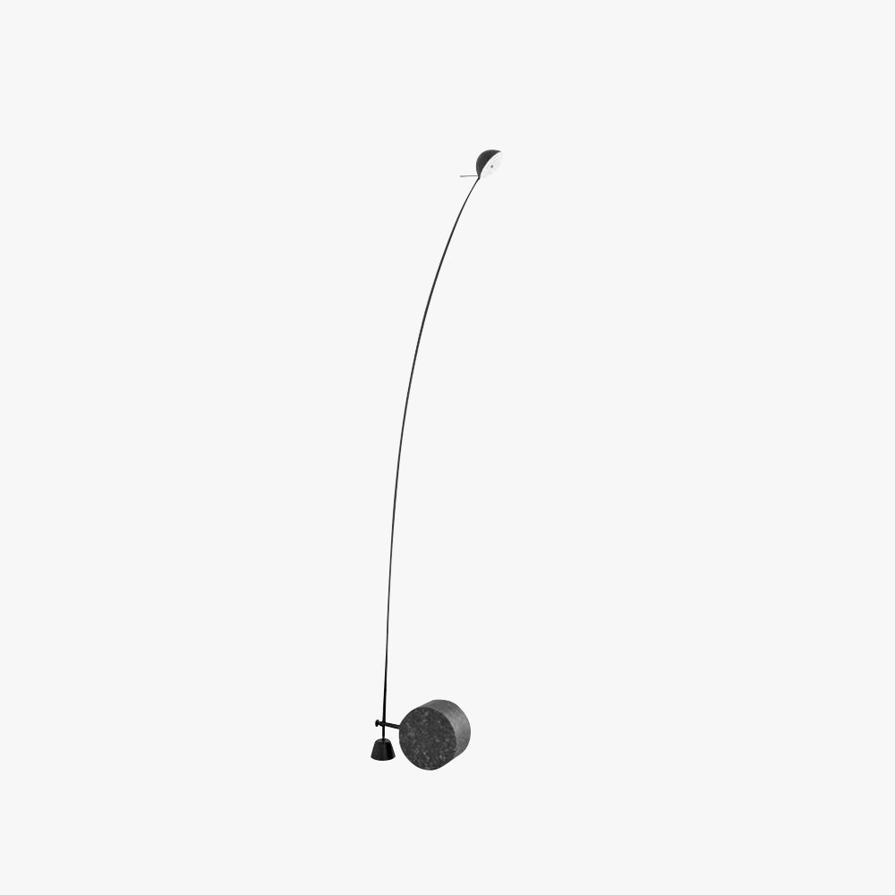 Salgado Nordic Grey Arc LED Floor Lamp, Marble & Metal - Neutral Decor