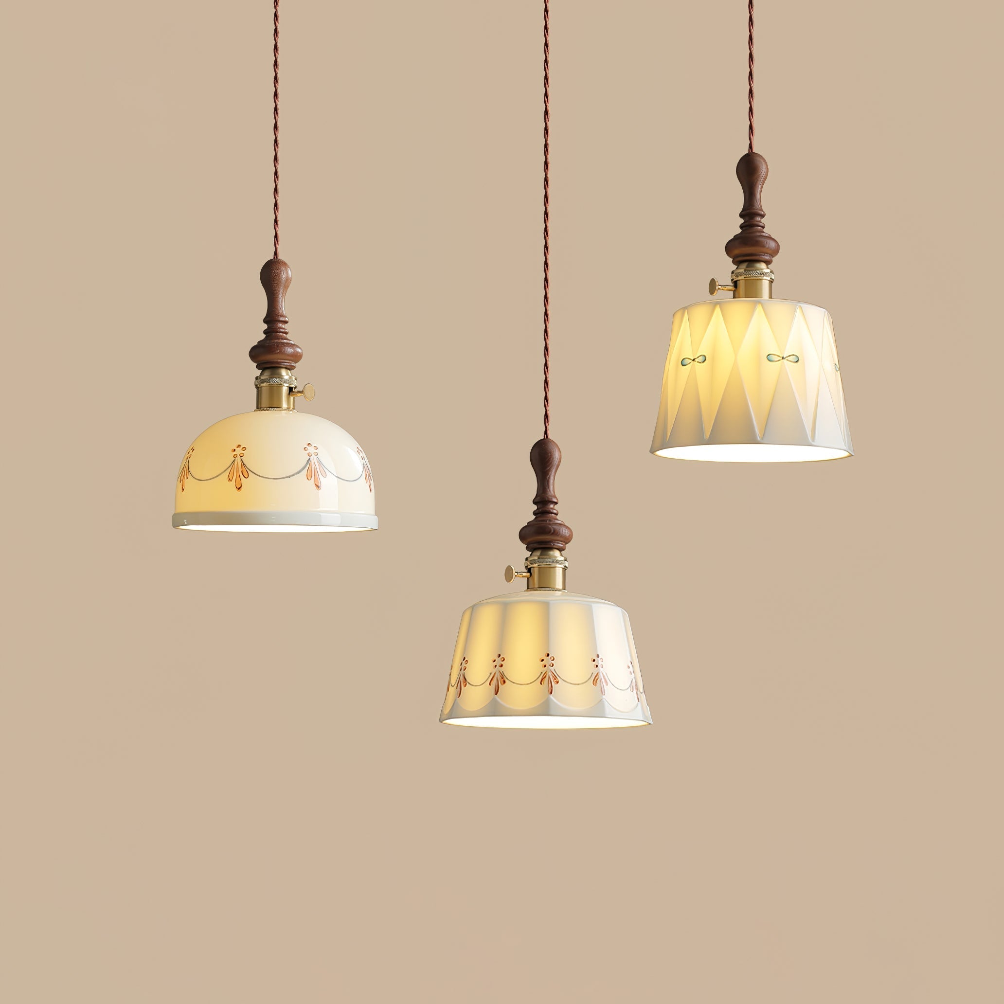 Ceraeyre Vintage Ceramic Pendant Light-Neutral Decor