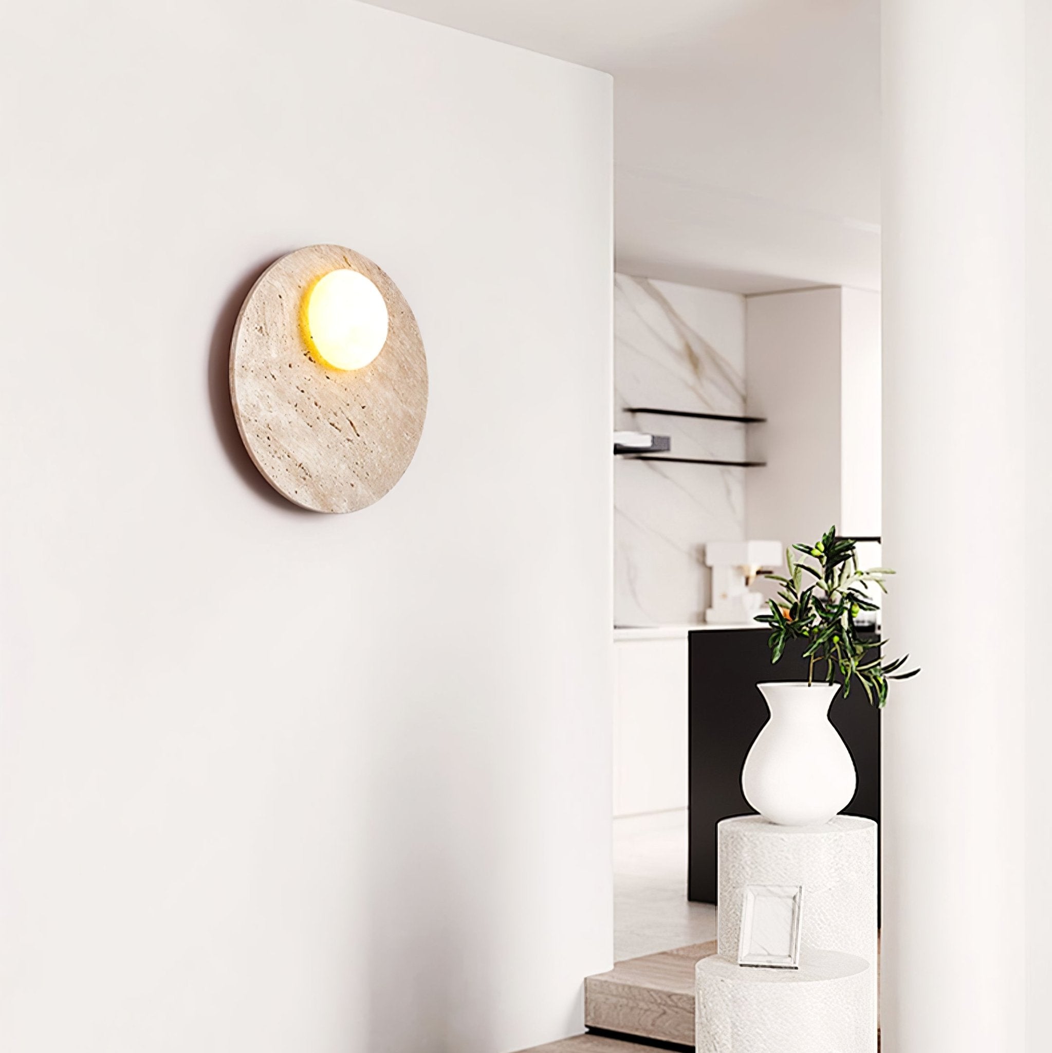 Vizoriel Travertine Wall Light-Neutral Decor