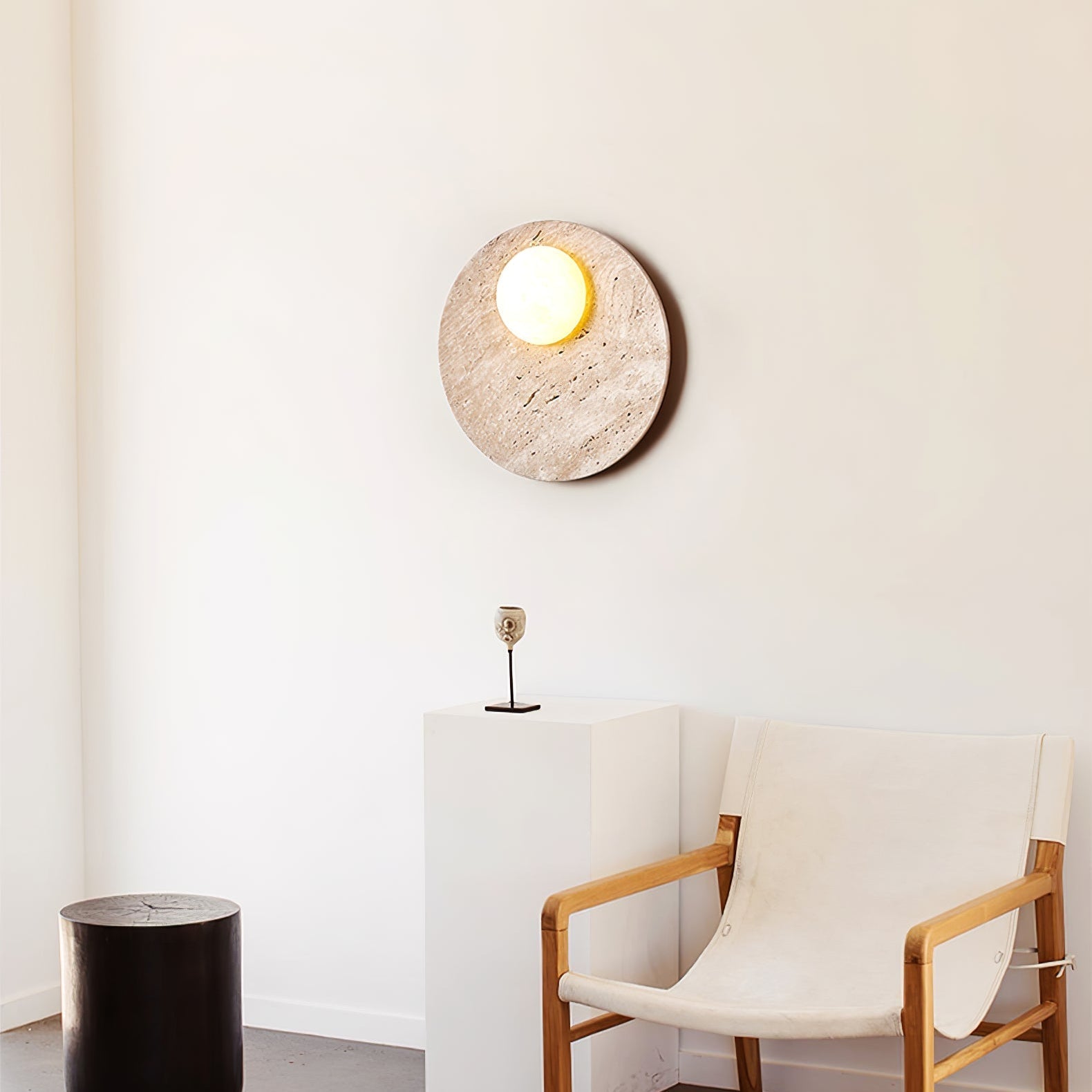 Vizoriel Travertine Wall Light-Neutral Decor