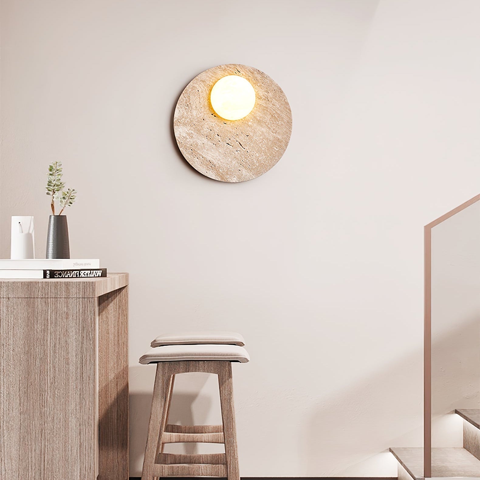 Vizoriel Travertine Wall Light-Neutral Decor