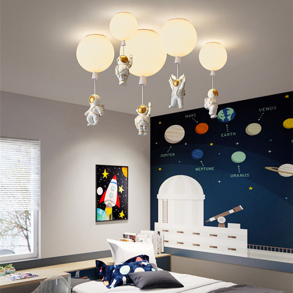Aria Astronaut Balloon Flush Mount Ceiling Light, L 20/25/30/35cm - Neutral Decor