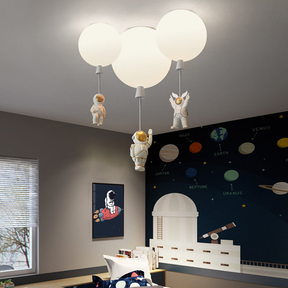 Aria Astronaut Balloon Flush Mount Ceiling Light, L 20/25/30/35cm - Neutral Decor
