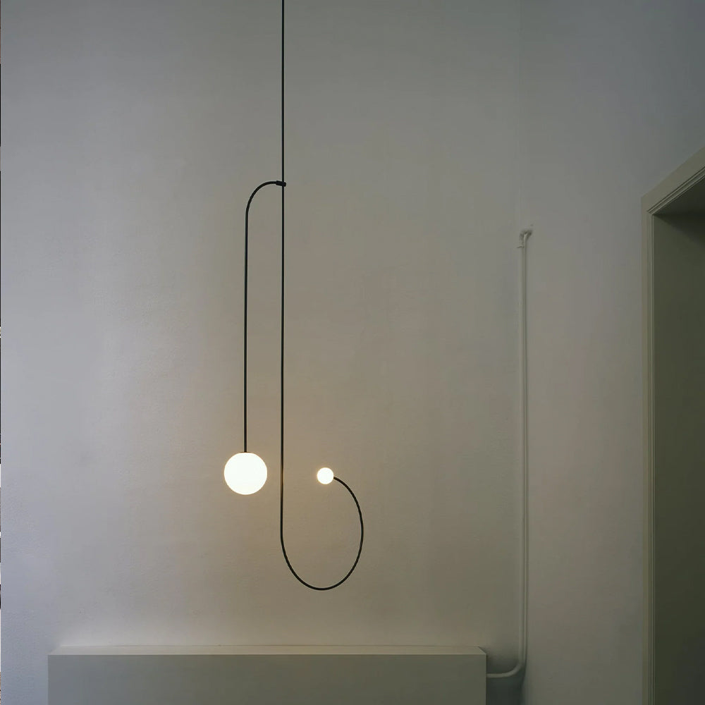 Arisha Minimalist Linear Mobile Pendant Light, Black - Neutral Decor