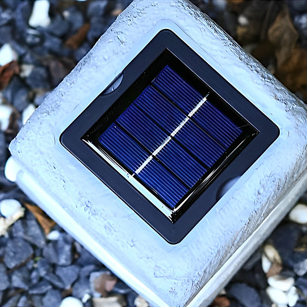 Thunder Sleek Square Solar Resin  Garden Lamp