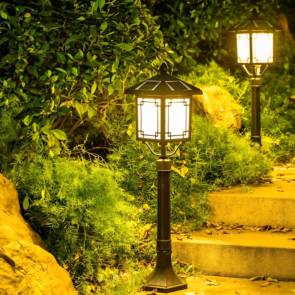 Leahn Ancient House Style LED Outdoor Post Lamp