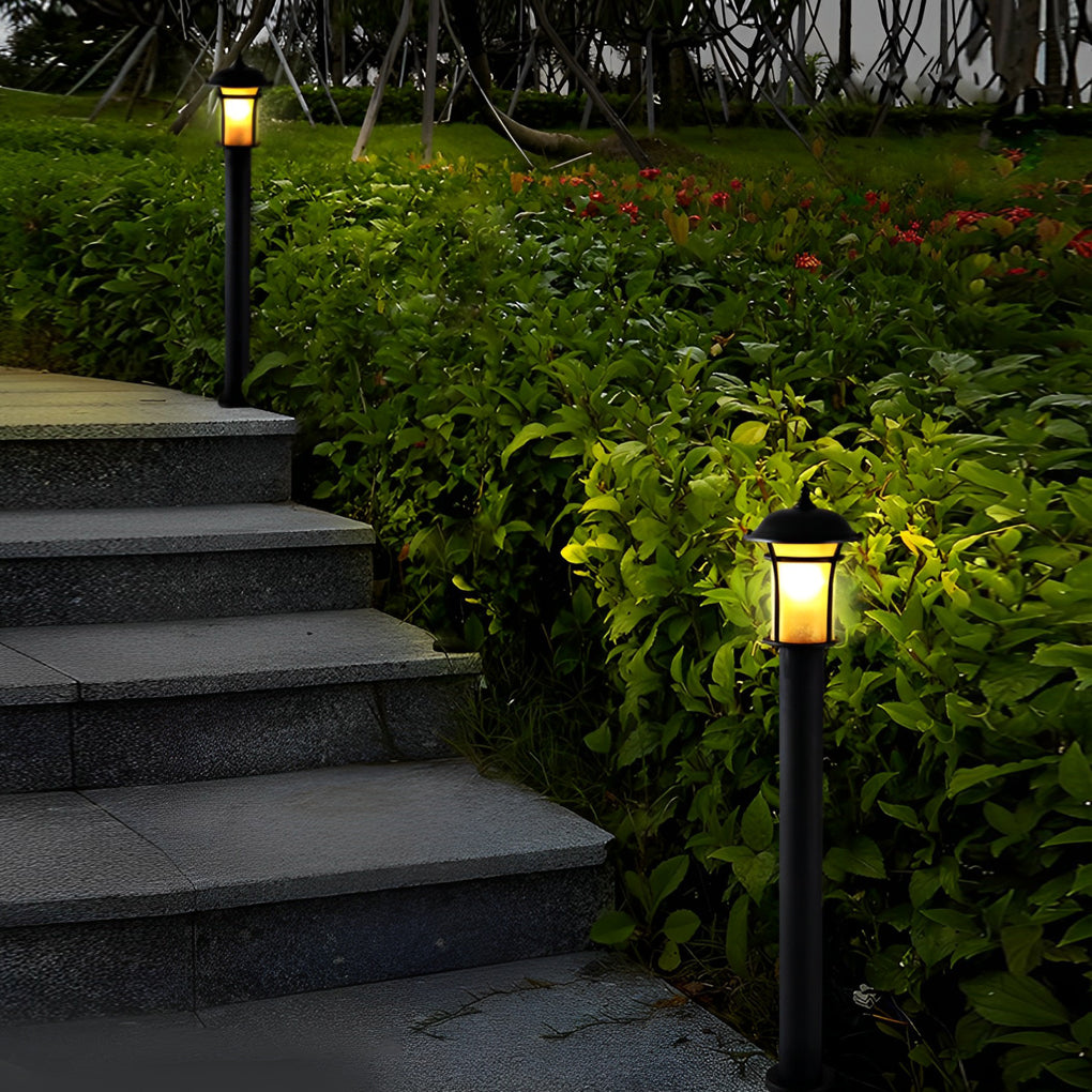 Rhean Classic Old England-Style LED Glass Outdoor Lamp