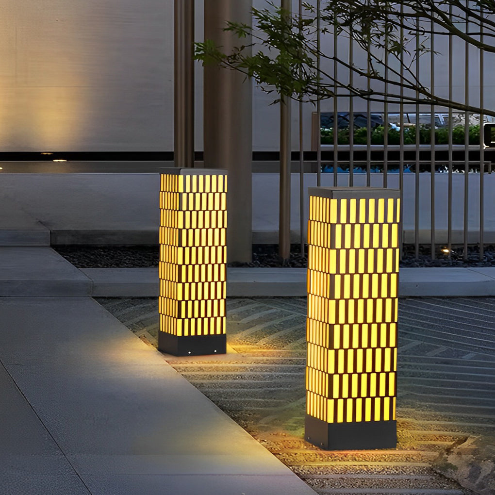 Evely Grid-Designed Modern Marble Outdoor Lawn Lamp