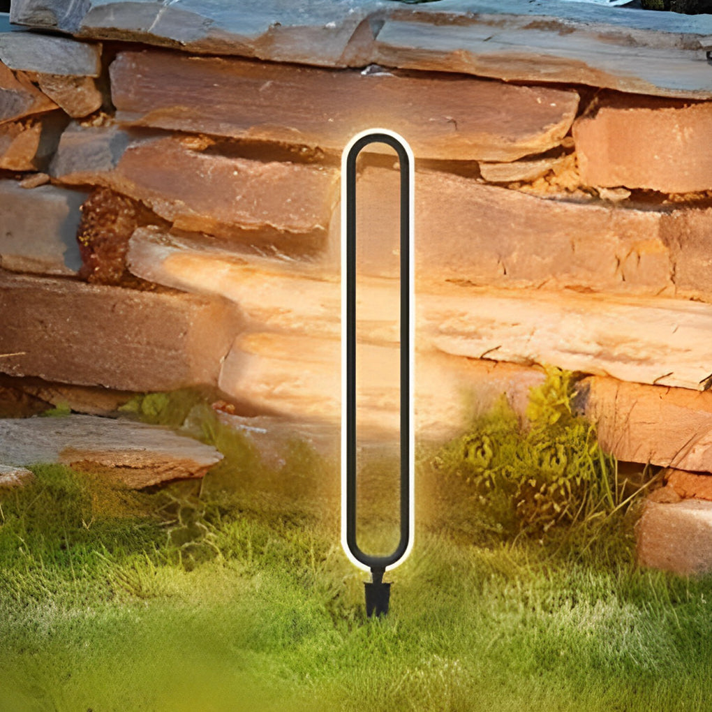 Modern Long Linear LED Solar Pathway Lights in Black , Waterproof