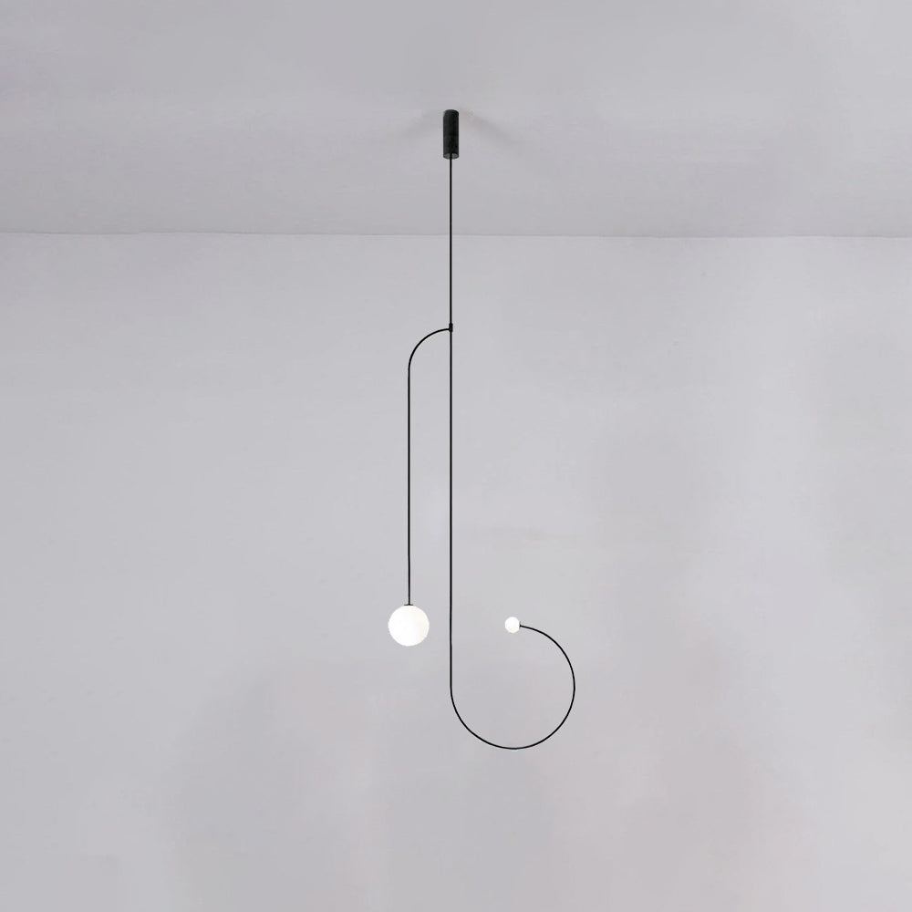 Arisha Minimalist Linear Mobile Pendant Light, Black - Neutral Decor