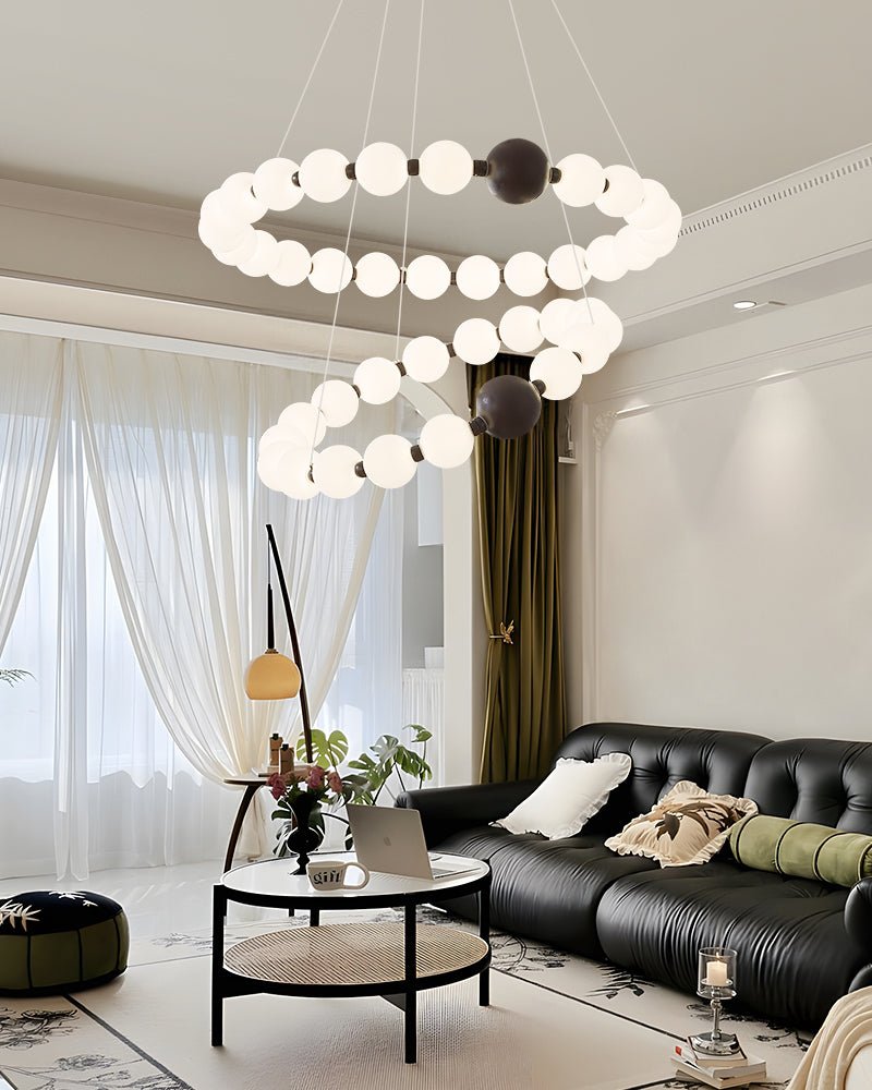 June Bead Ring Chandelier-Neutral Decor