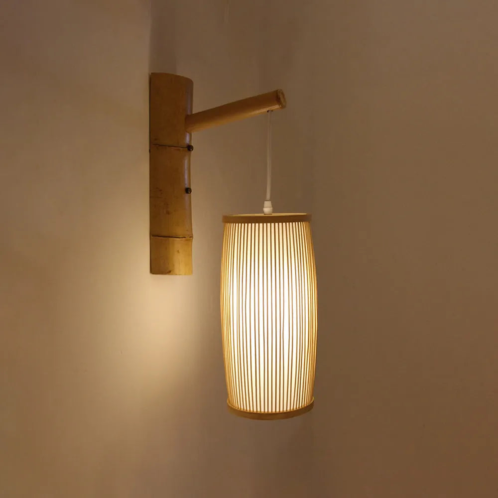 Ritta Wall Lamp Rustic, Muto Rattan Weaving LED, Hallway Wall Sconce - Neutral Decor