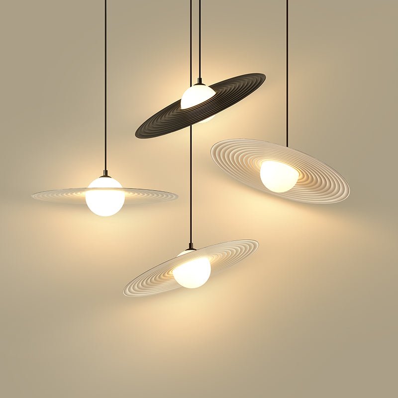 Lustra Pendant Light PE LED Plate White and Black-Neutral Decor