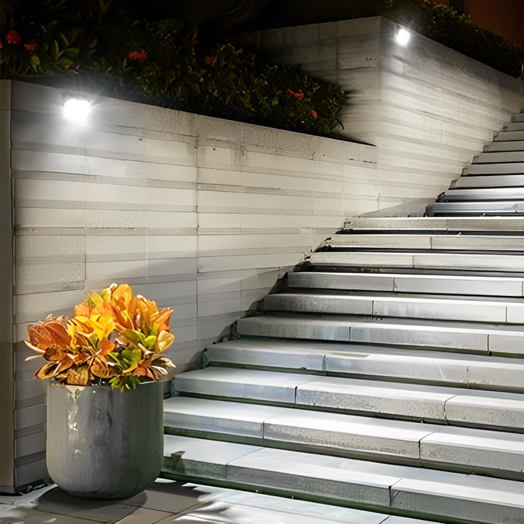 Edelin Rectangular LED Motion Sensor Steel Outdoor Wall Lamp