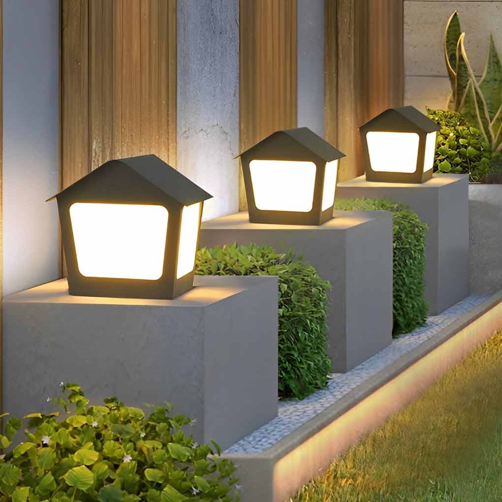 Gida Cottage Shaped LED Modern Outdoor Post Pillar Light