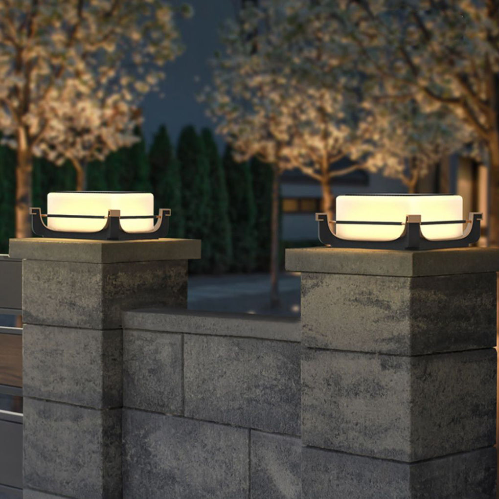 Oliver LED Modern Solar PC Outdoor Fence Post Lights