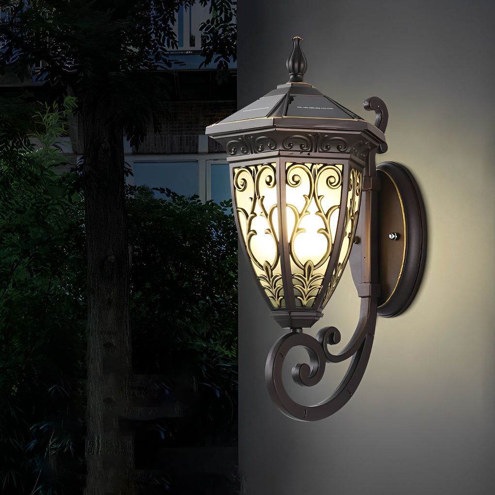 Melvina Vintage Flower American Outdoor Wall Lamp