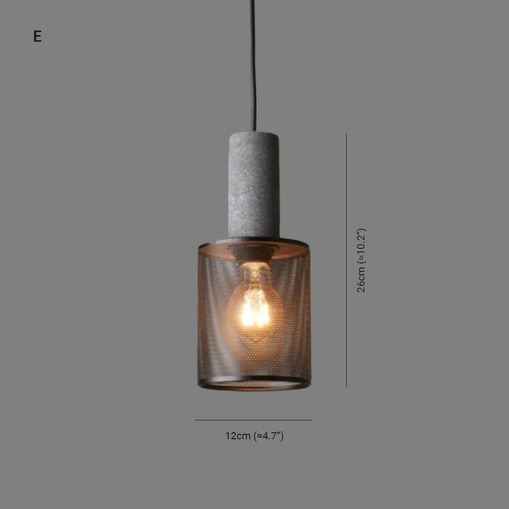 Xenith Industrial Cylindrical Pendant Light, Cement/Metal-Neutral Decor