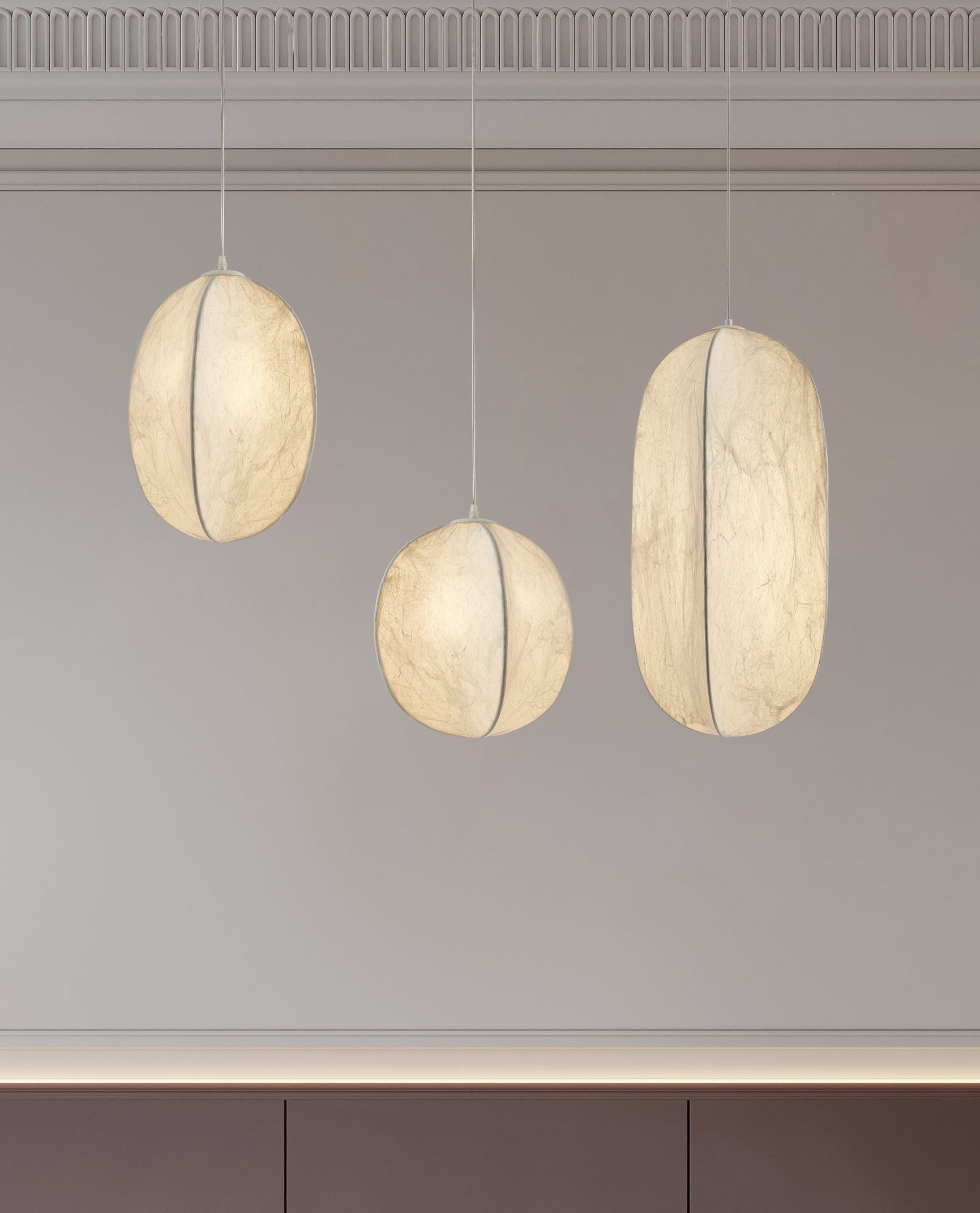 Dune Minimalist Silk Pendant Lamp-Neutral Decor