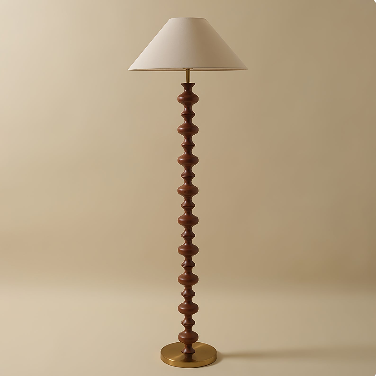 Emelir Wood Fabric Floor Lamp-Neutral Decor