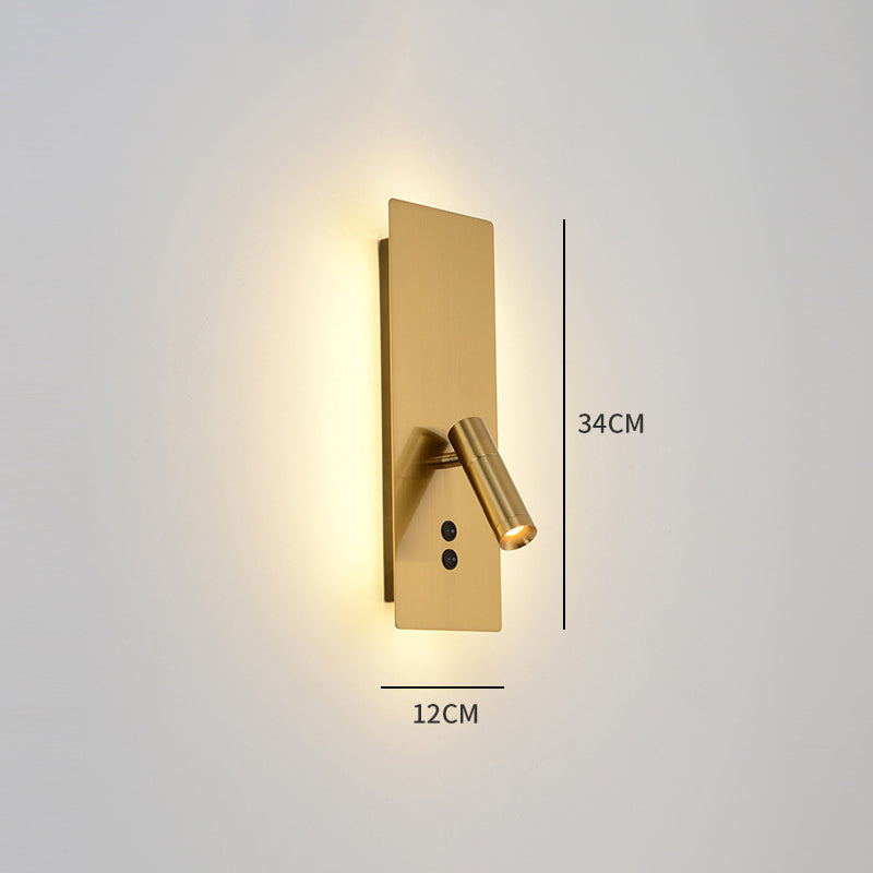 Ray Modern Flashlight Metal/Acrylic Wall Lamp Spotlight, Gold/Black/White - Neutral Decor