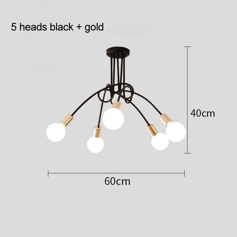 Arisha Modern Linear Curve Metal Ceiling Light, Dining Room/Living Room - Neutral Decor