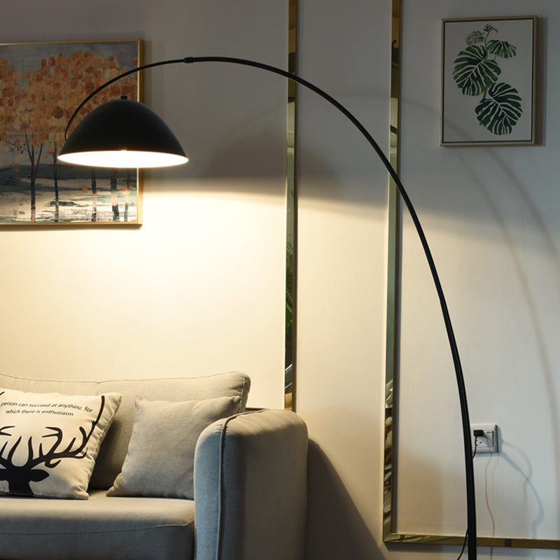 Avi Modrn Fishing Rod Metal Floor Lamp, Black - Neutral Decor
