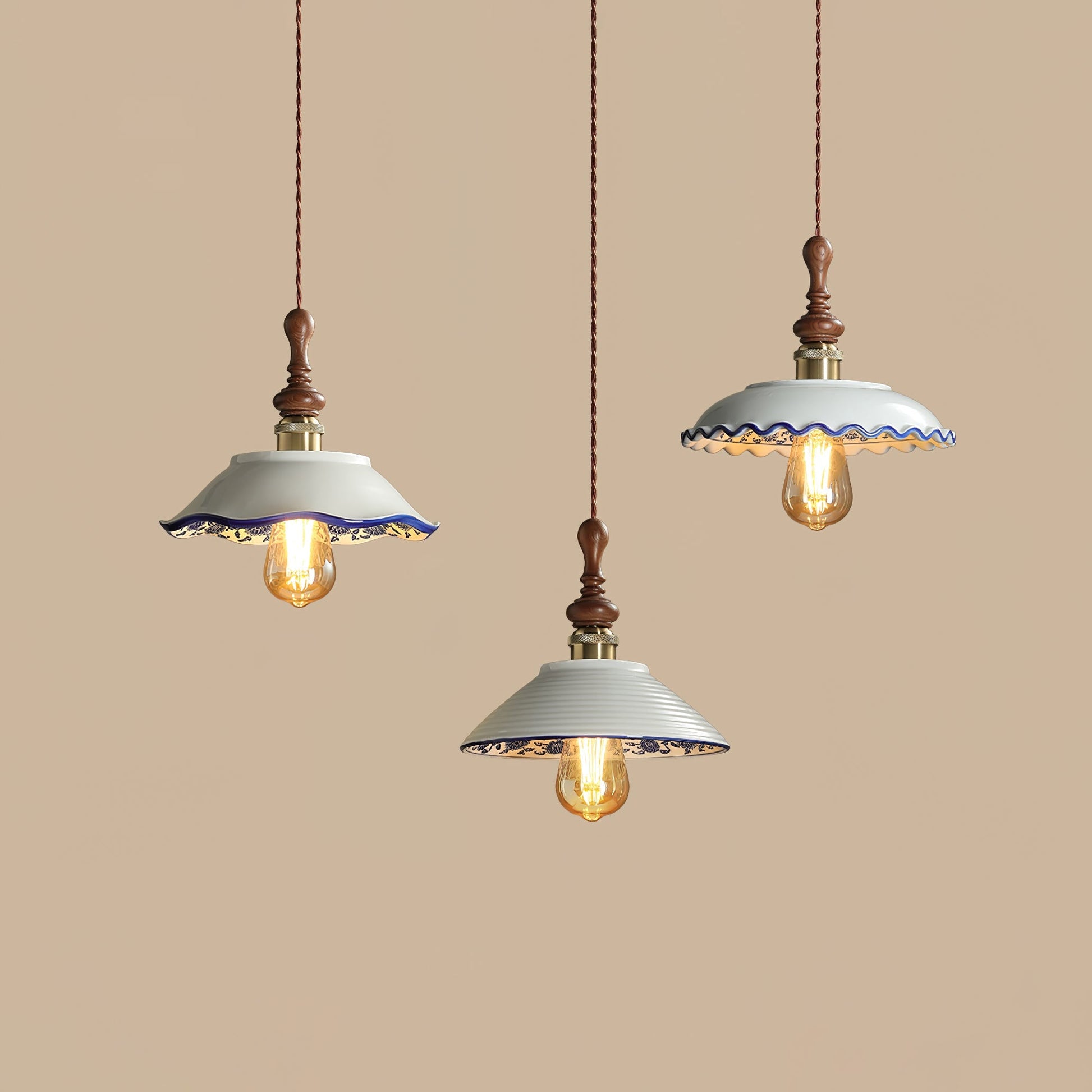 Ciraeor Delft Ceramic Pendant Light-Neutral Decor
