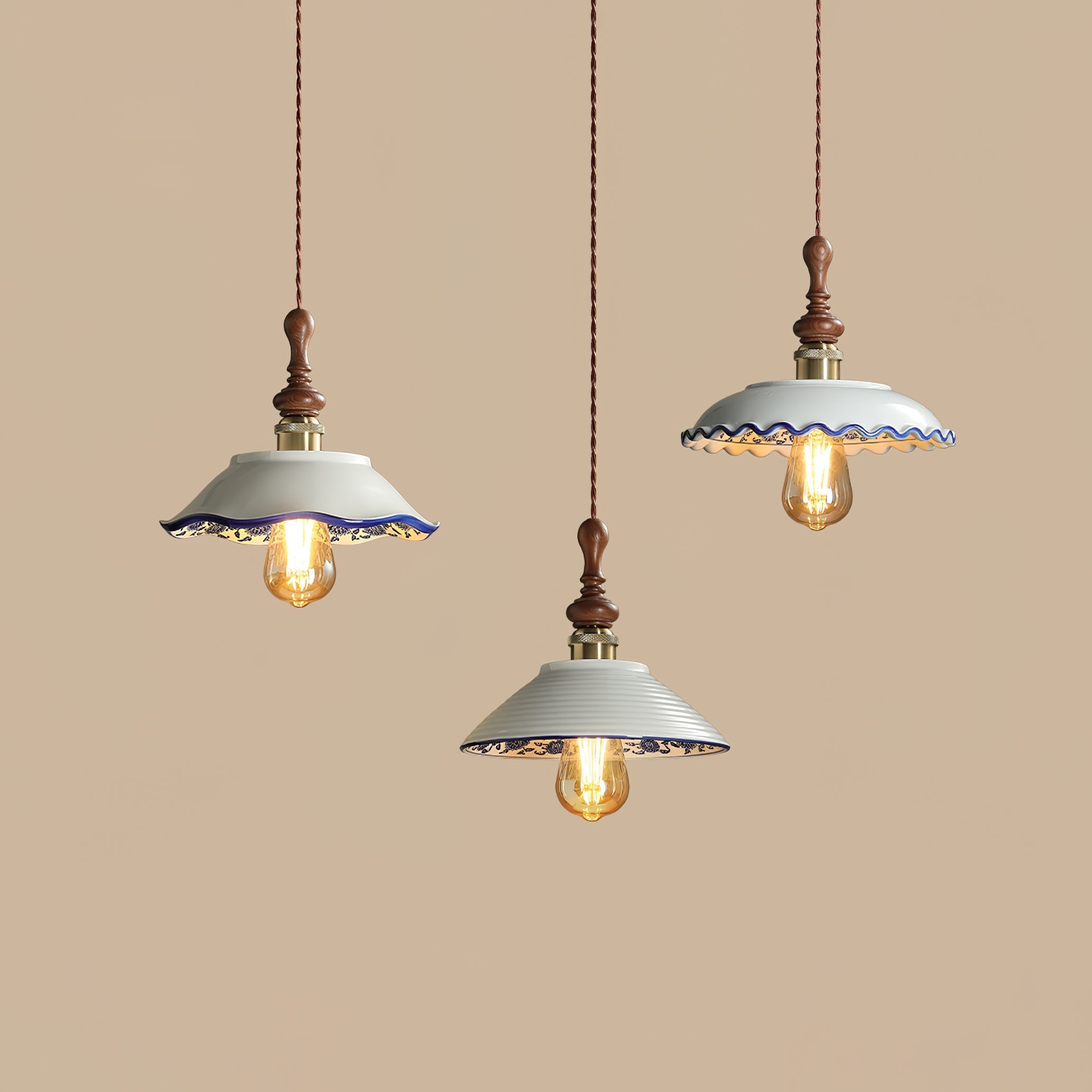 Ciraeor Delft Ceramic Pendant Light-Neutral Decor