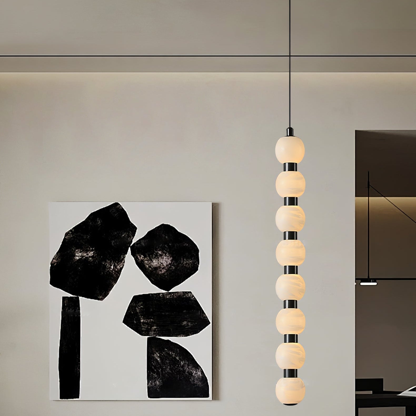 Lyra Modern Alabaster Pendant Light-Neutral Decor