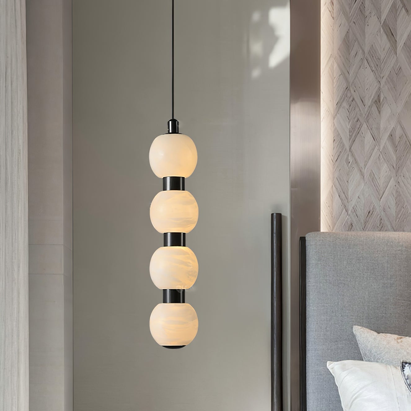 Lyra Modern Alabaster Pendant Light-Neutral Decor