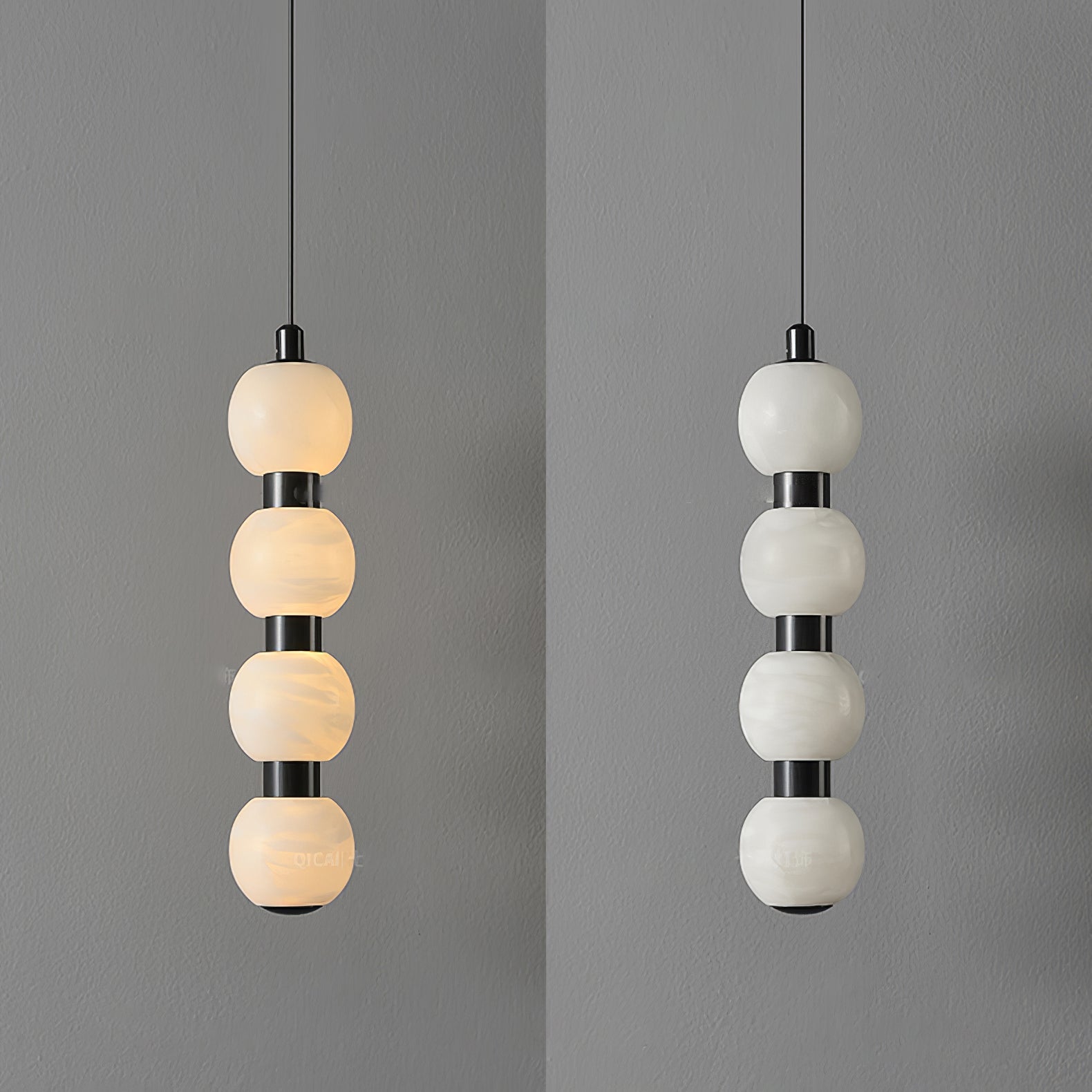Lyra Modern Alabaster Pendant Light-Neutral Decor