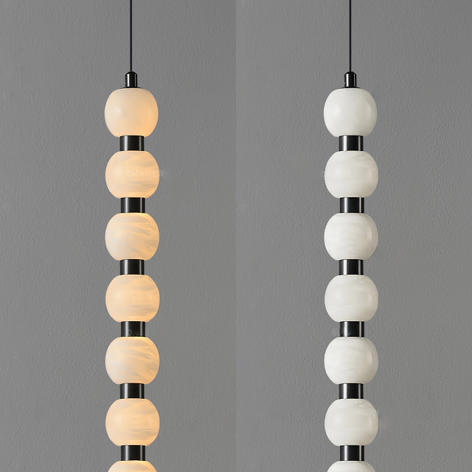 Lyra Modern Alabaster Pendant Light-Neutral Decor
