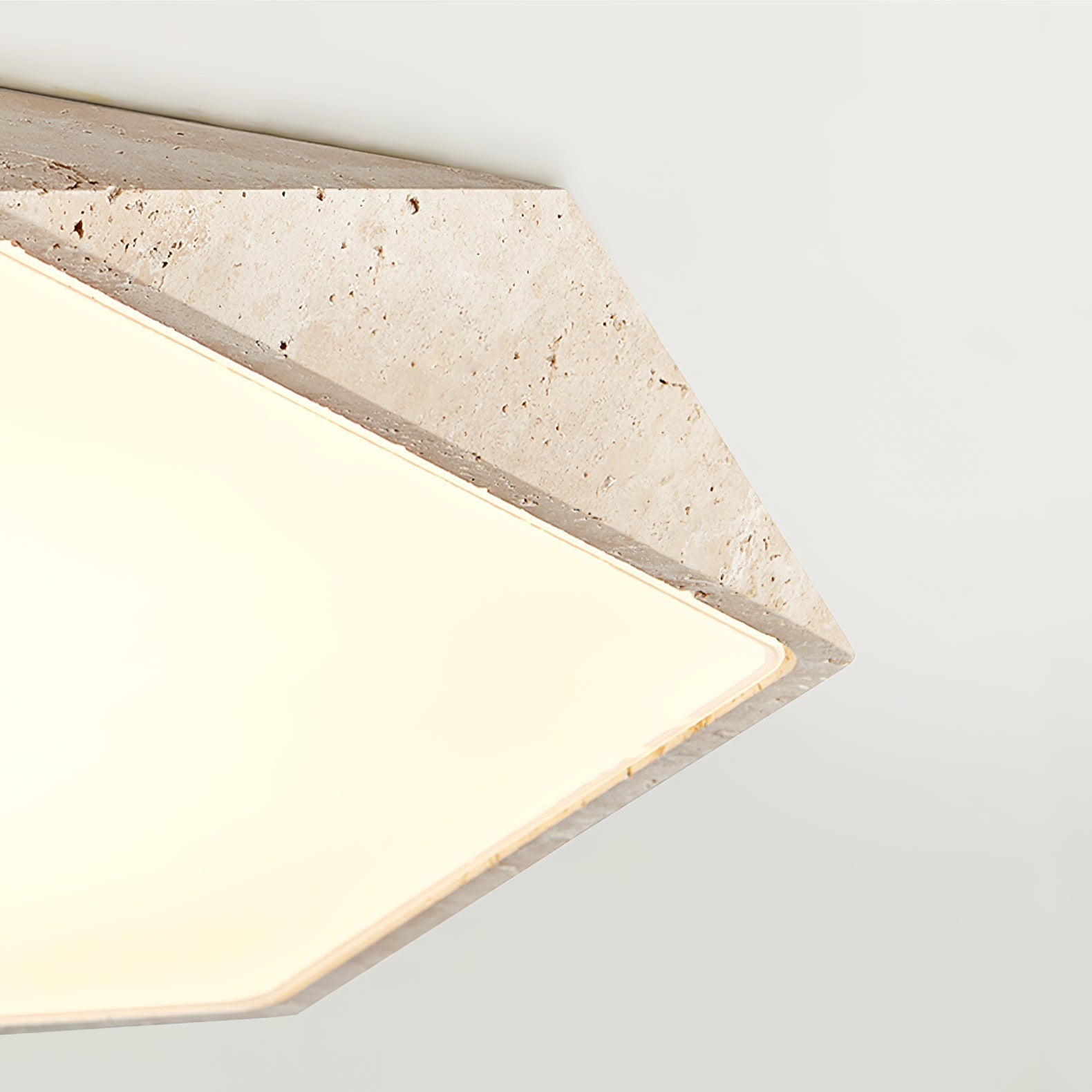 Hexagonal Travertine Ceiling Light-Neutral Decor