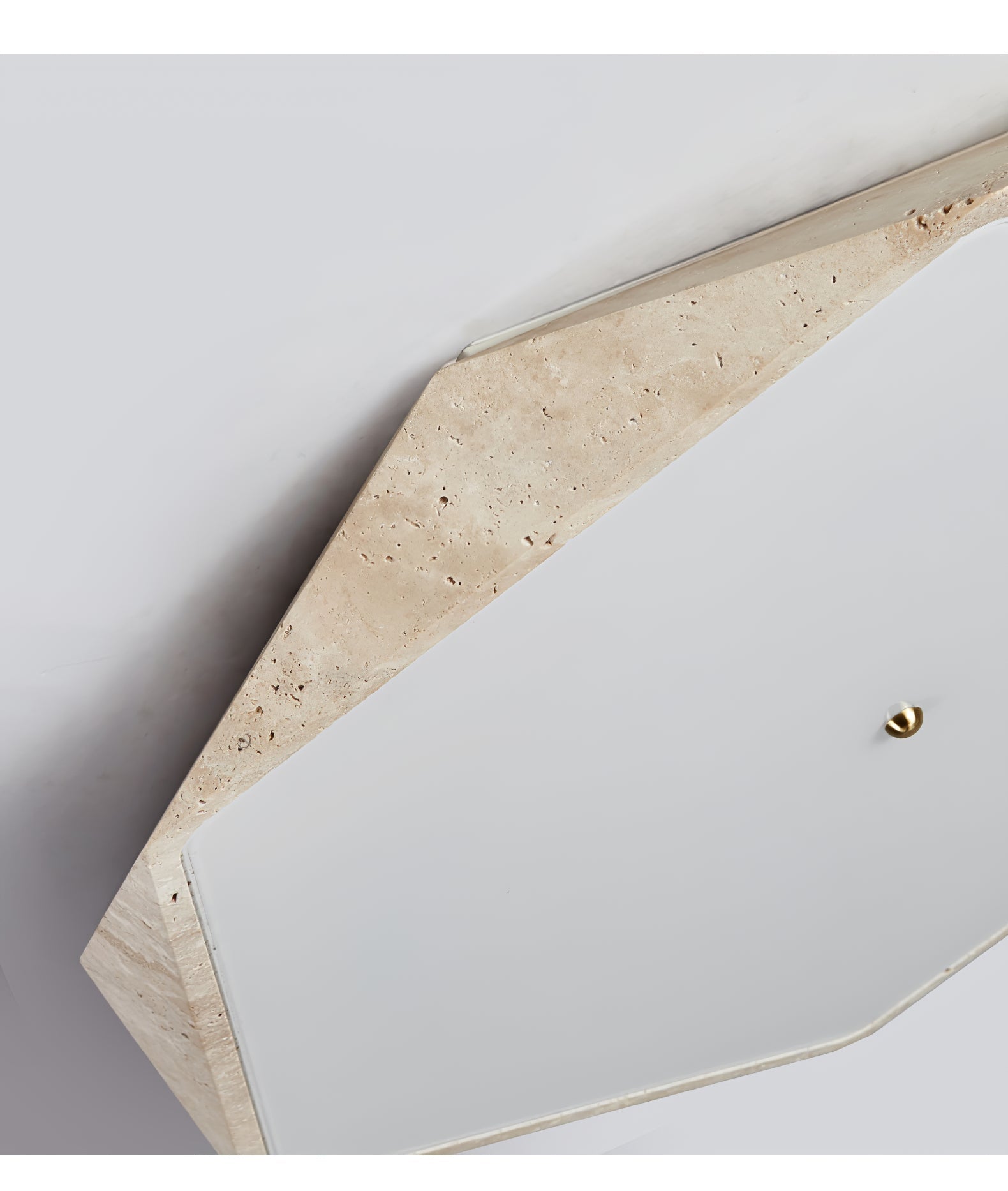 Hexagonal Travertine Ceiling Light-Neutral Decor