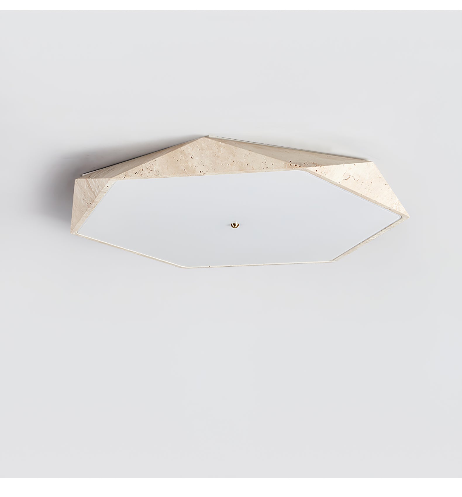 Hexagonal Travertine Ceiling Light-Neutral Decor
