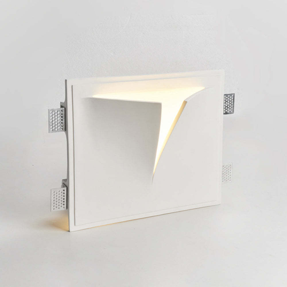 Aria Modern Recessed Metal/Plaster LED Wall Lamp, White - Neutral Decor