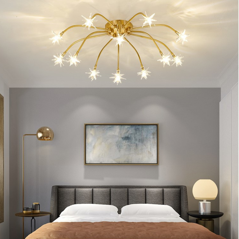 Arisha Art Deco Starry Flush Mount Ceiling Light - Neutral Decor