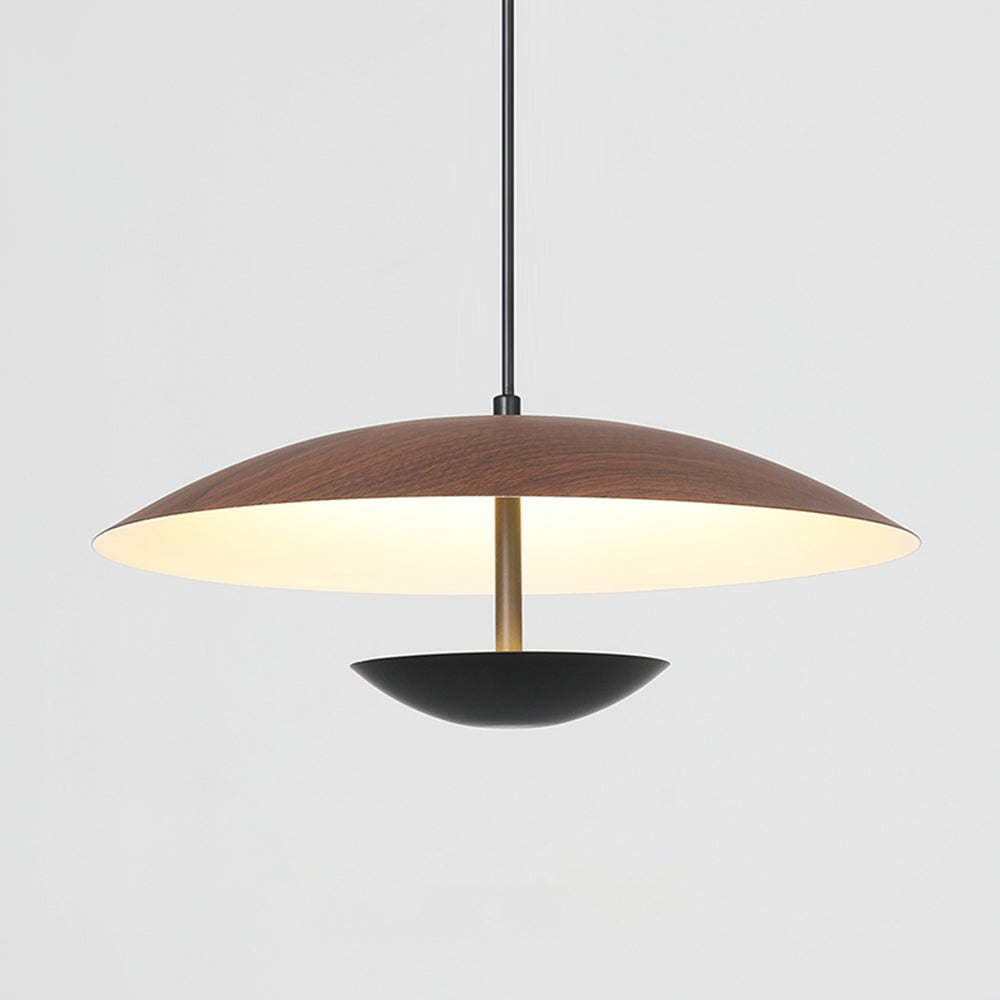 Muto Nordic LED Frisbee Pendant Light Wood & Brown - Neutral Decor