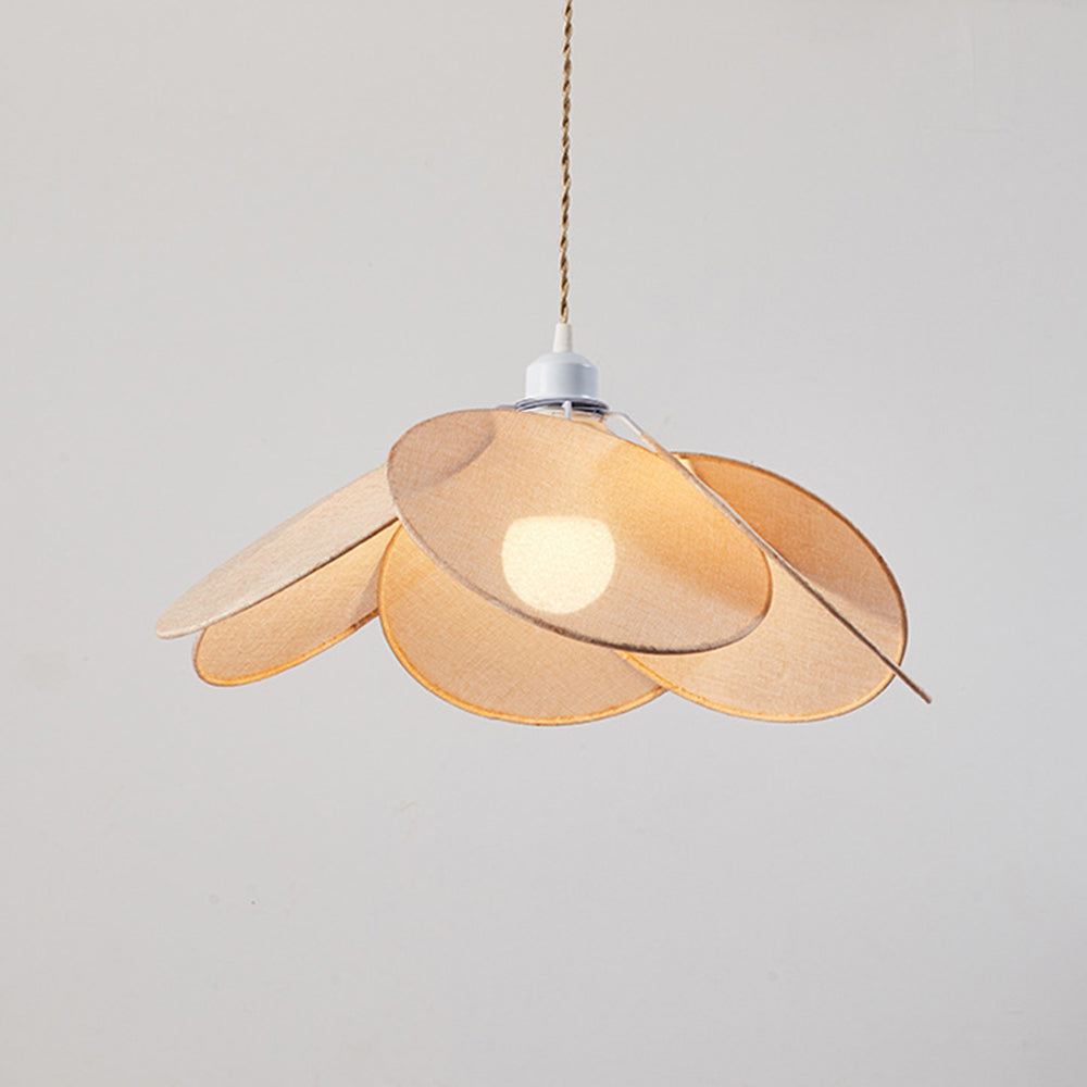 Ritta Minimalist Fabric Flower Pendant Light, Orange/Brown/Beige - Neutral Decor