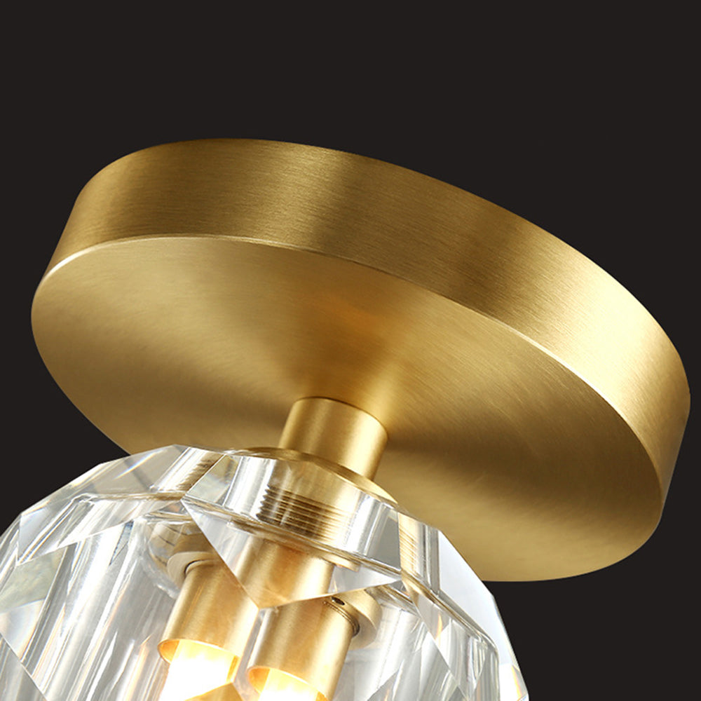 Kristy Luxury Diamond Metal/Acrylic Flush Mount Ceiling Light, Gold - Neutral Decor