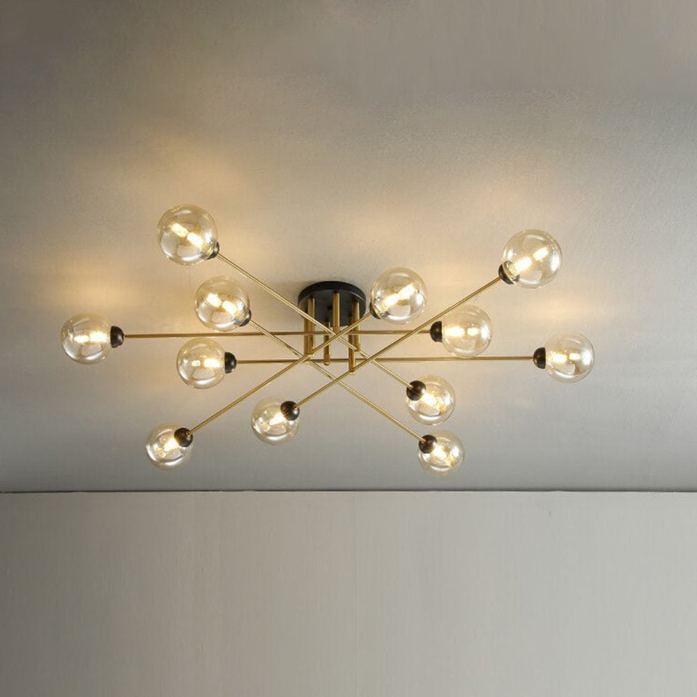 Valentina Industrial Glass Globe Chandelier LED, 6 Style - Neutral Decor