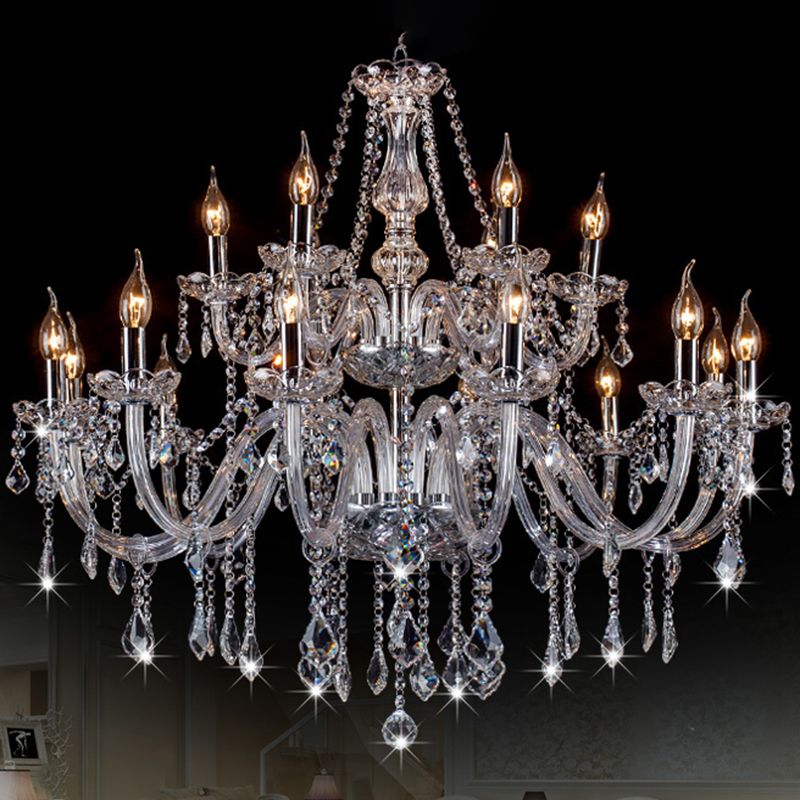 Silva Luxury Candlestick Clear Crystal Chandelier