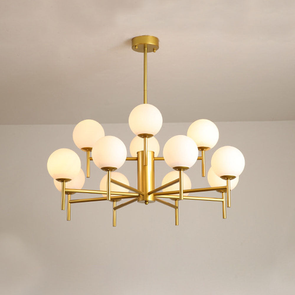 Silva Modern Globe Bubble Metal/Glass Pendant Light, Gold/Black - Neutral Decor